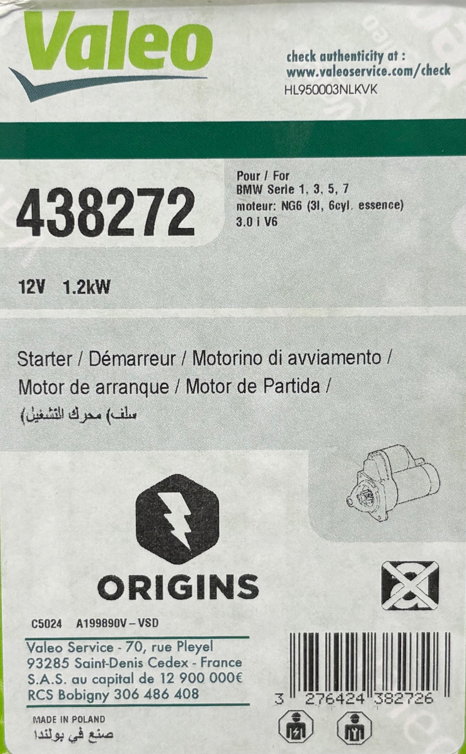 Starter Motor for BMW 7 Series 2010 - New3